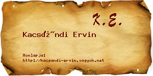 Kacsándi Ervin névjegykártya